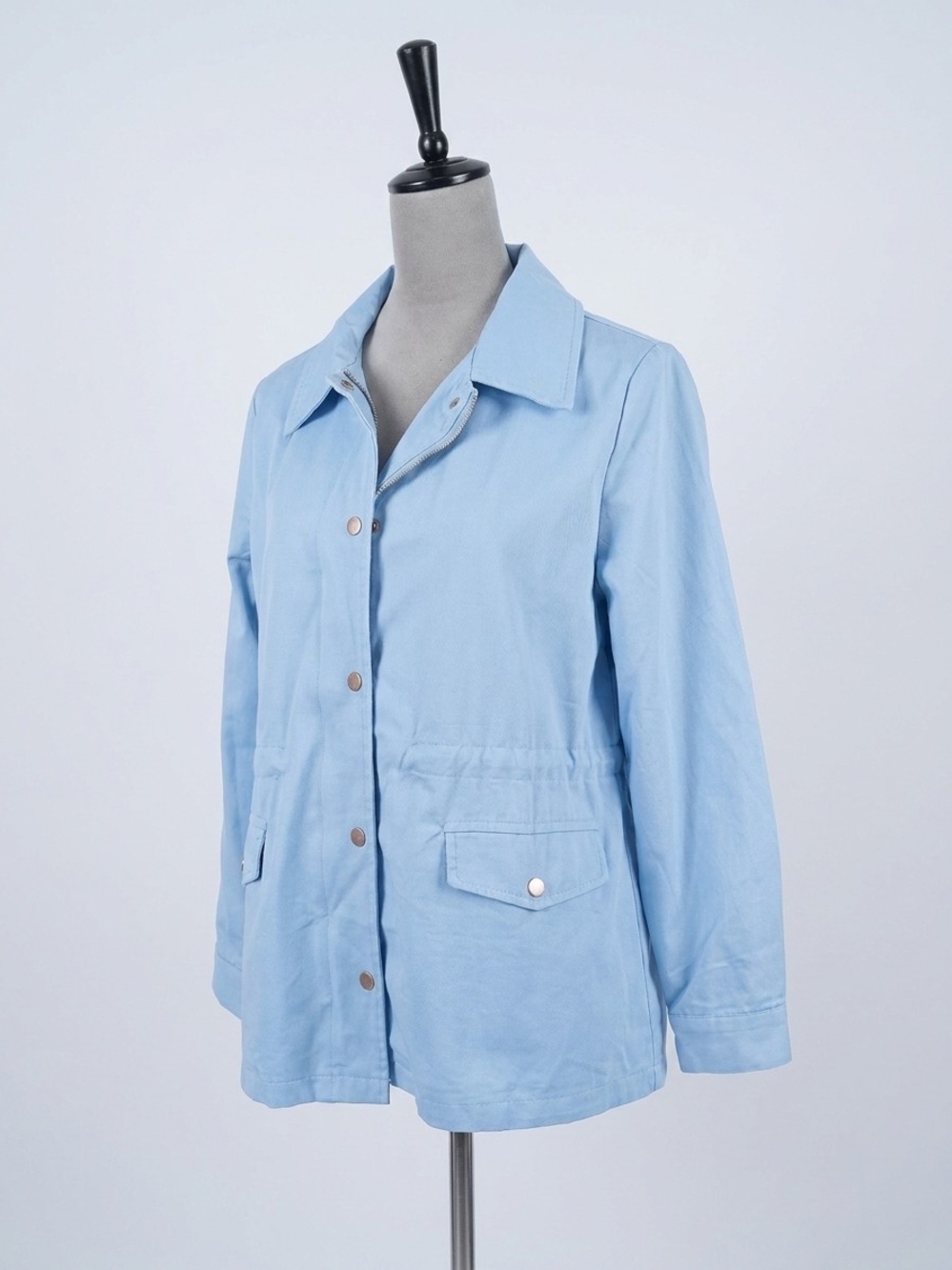 Allegra K Women’s Light Blue Utility Jacket Snap Front NWT Size Small